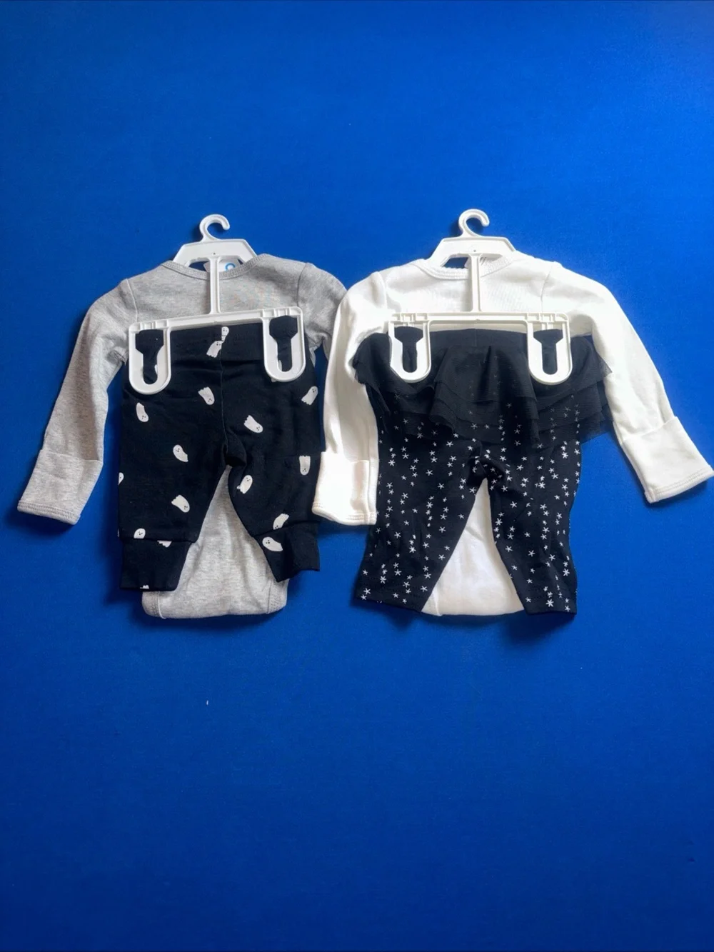 Carters‎ Baby New Born Lot Of 2 Outfits Halloween Ghost Gray/White NWT